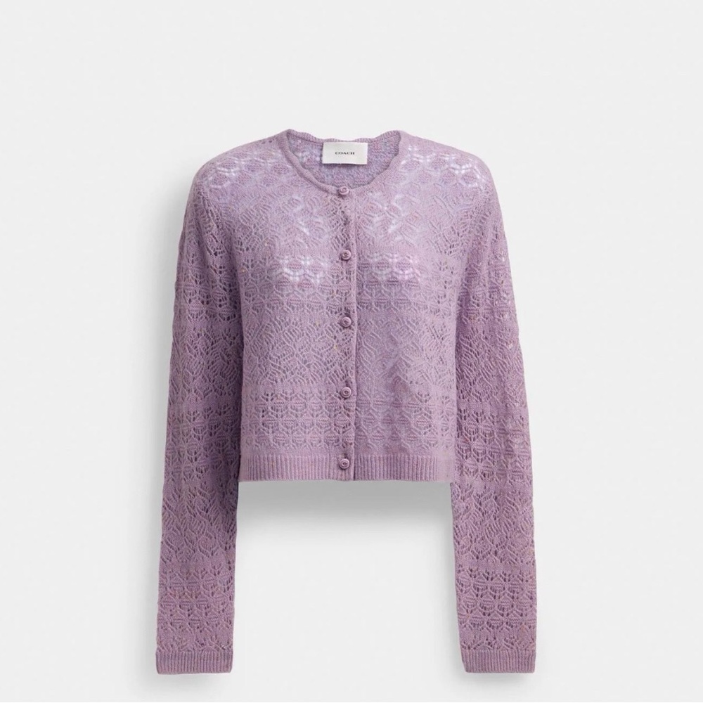 Coach wool cashmere blend Lavender Lace Women's Sweater size S